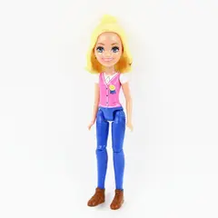 Barbie FHV55 4-Inch Fashion Doll Blonde Pink Top Blue Jeans Mattel
