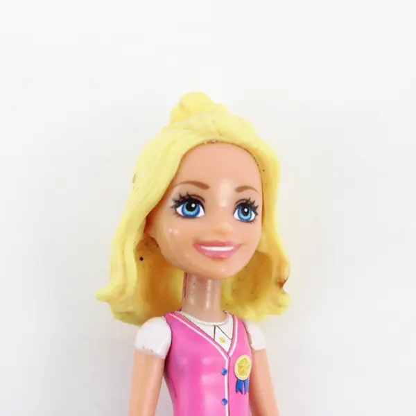 Barbie FHV55 4-Inch Fashion Doll Blonde Pink Top Blue Jeans Mattel