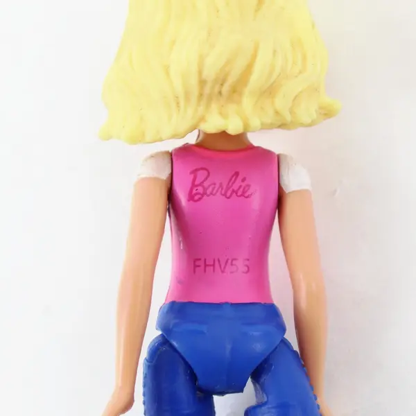 Barbie FHV55 4-Inch Fashion Doll Blonde Pink Top Blue Jeans Mattel
