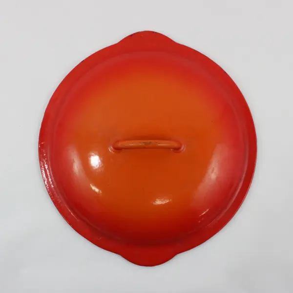 Descoware Belgium FE 2.3 F Dutch Oven Orange Cast Iron Lid