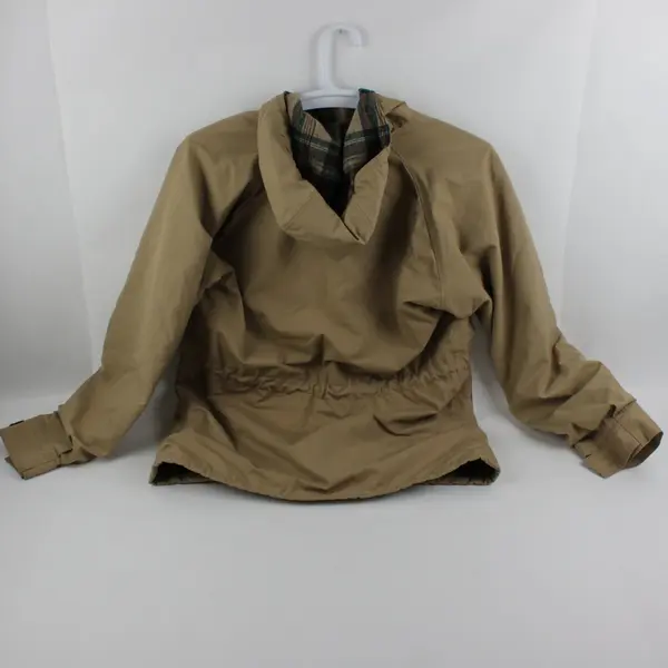 Altra Men's Hooded Parka Plaid Lining Cargo Pockets Tan Size S