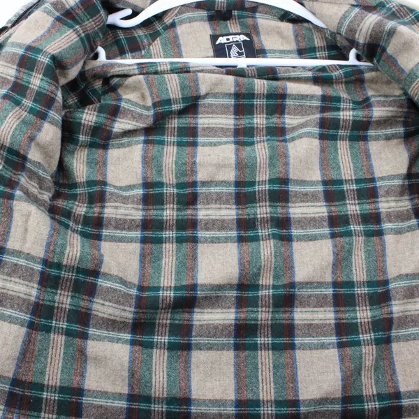 Altra Men's Hooded Parka Plaid Lining Cargo Pockets Tan Size S