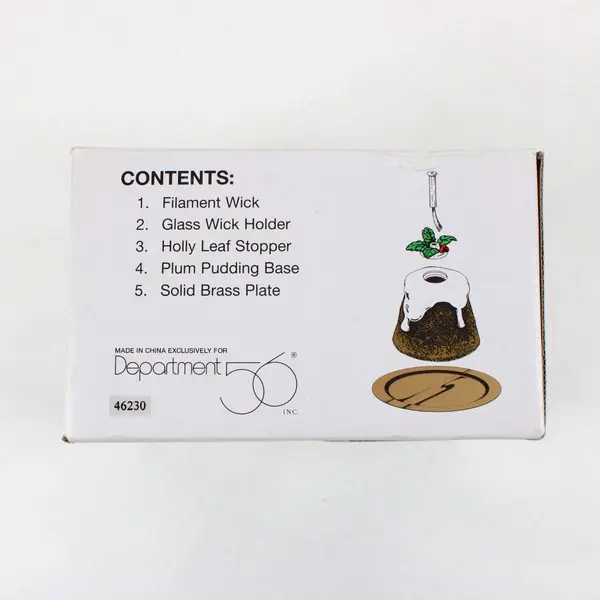 Department 56 Plum Pudding 46230 Bisque Porcelain Oil Lamp Brass Plate Box