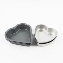 Lot of 5 Heart-Shaped Baking Tins, 2 Sizes Small Medium Aluminum Nonstick