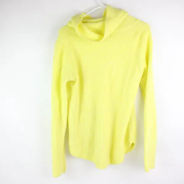 Tahari Women's Yellow Knit Turtleneck Sweater Long Sleeve Small