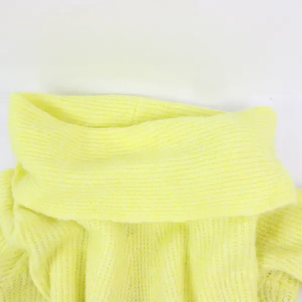 Tahari Women's Yellow Knit Turtleneck Sweater Long Sleeve Small