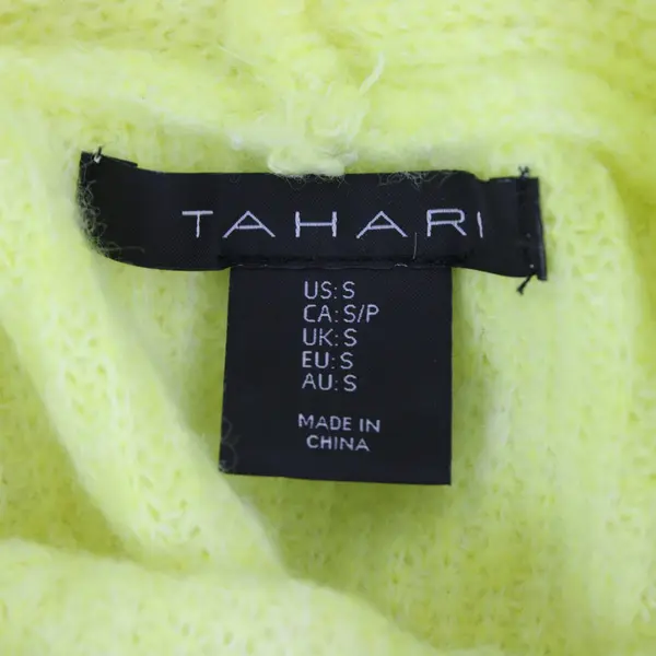 Tahari Women's Yellow Knit Turtleneck Sweater Long Sleeve Small