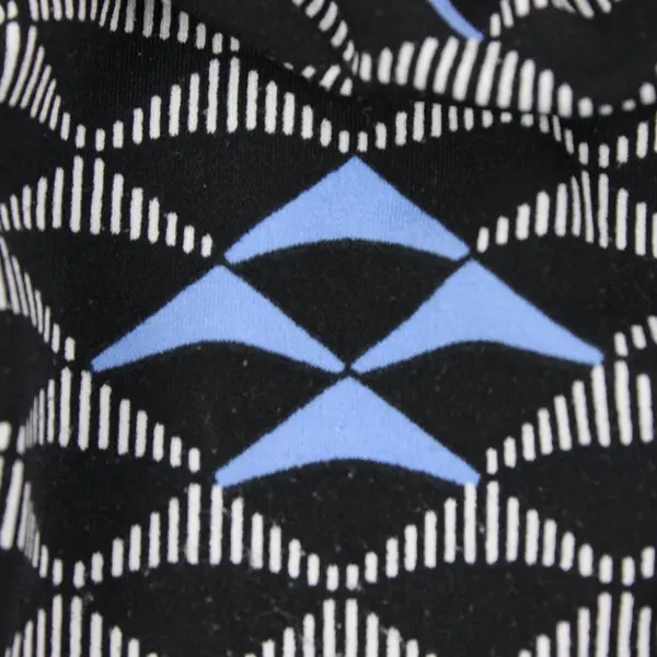 Worthington Women's Medium Geometric Top Black White Blue