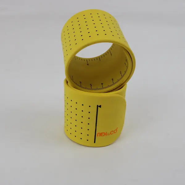 Nex & Co Yellow Silicone Slap Bracelet Measuring Tape Set of 2 8 in