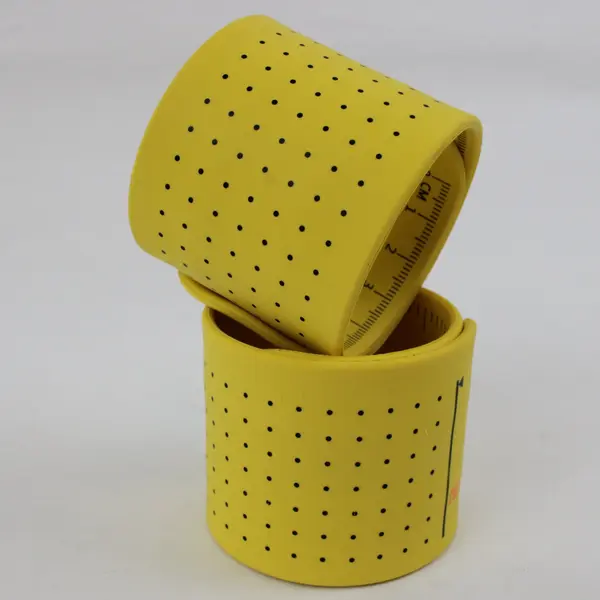 Nex & Co Yellow Silicone Slap Bracelet Measuring Tape Set of 2 8 in
