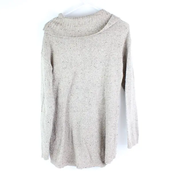 Alyx Women's M Beige Knit Metallic String Turtleneck Sweater Side Button