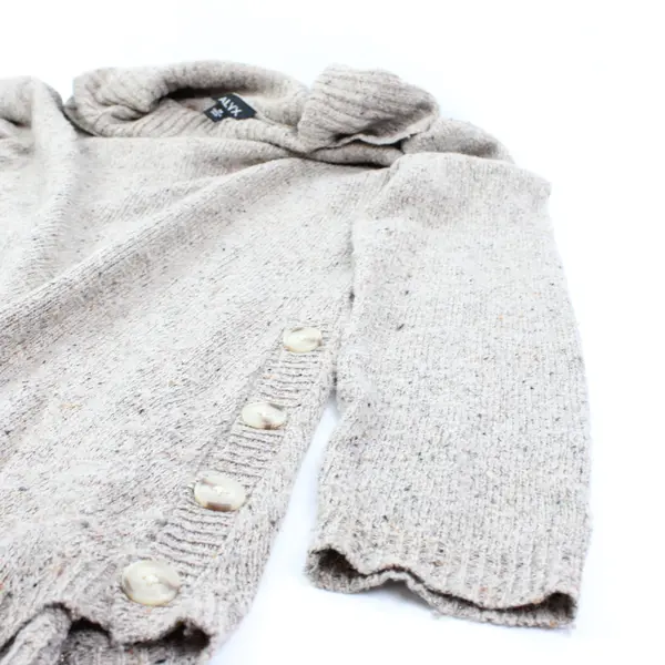 Alyx Women's M Beige Knit Metallic String Turtleneck Sweater Side Button