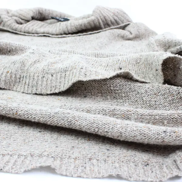Alyx Women's M Beige Knit Metallic String Turtleneck Sweater Side Button