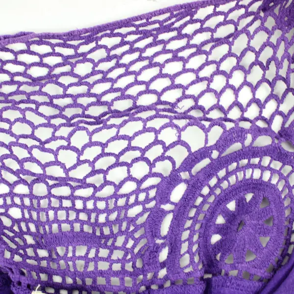 L.E.I. Junior L Purple Crochet Lace Sleeveless Tie-Waist Top