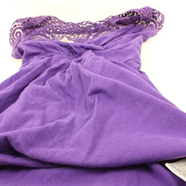 L.E.I. Junior L Purple Crochet Lace Sleeveless Tie-Waist Top