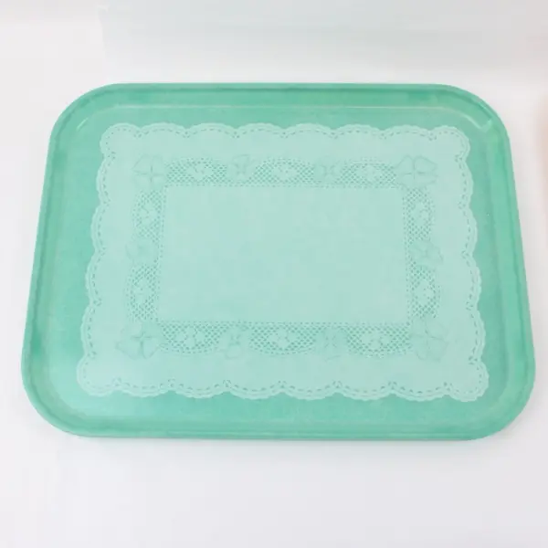 Cambro Lot of 2 Cafeteria Lunch Trays Hard Plastic 14 x 18 Aqua Salmon