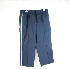 SJB Active Women's Capri Pants Navy Blue Green White Stripe Size L