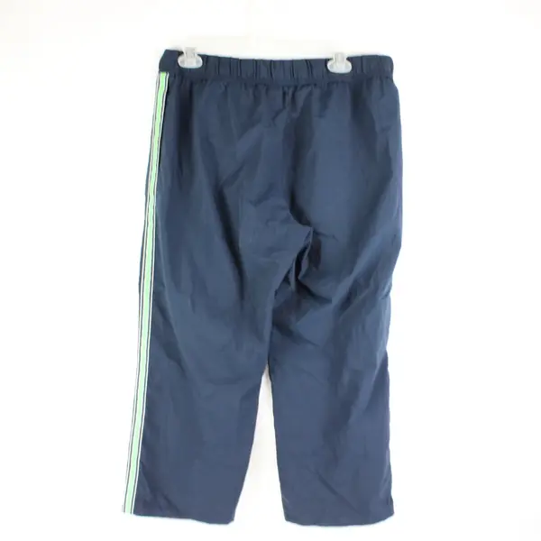 SJB Active Women's Capri Pants Navy Blue Green White Stripe Size L