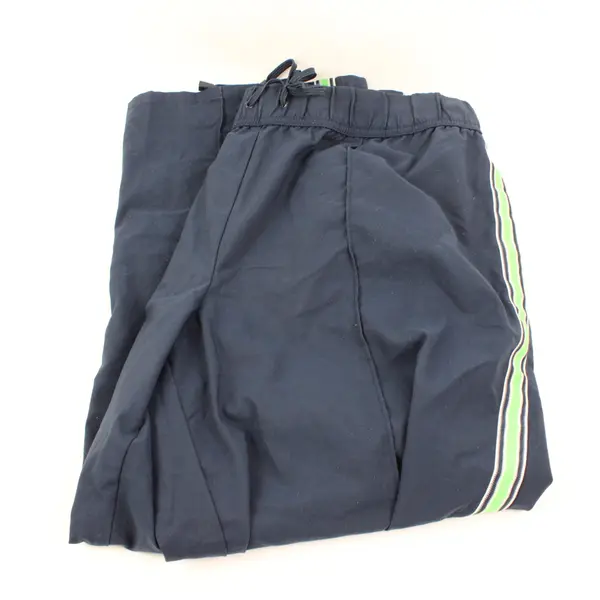 SJB Active Women's Capri Pants Navy Blue Green White Stripe Size L