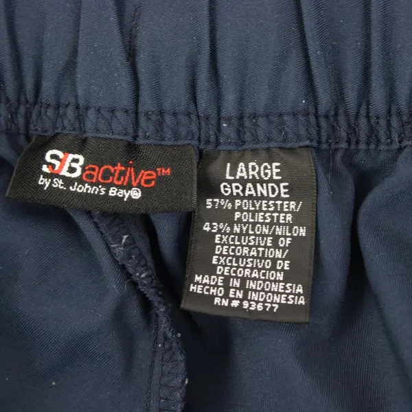 SJB Active Women's Capri Pants Navy Blue Green White Stripe Size L