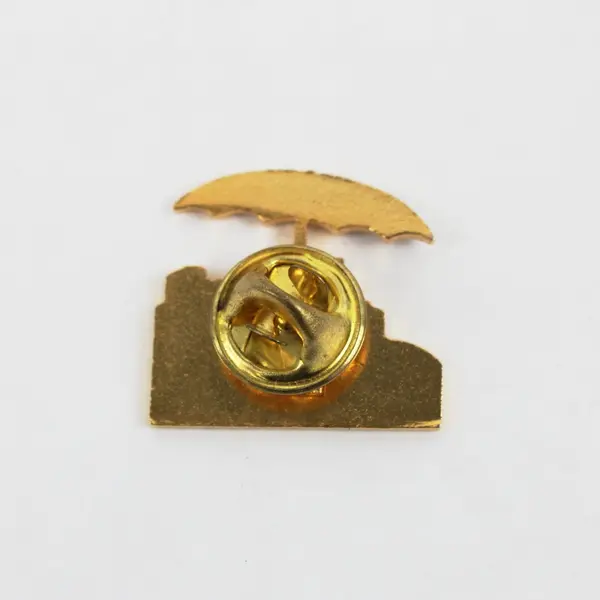 Vancouver Canada Skyline With Blue Umbrella Gold Tone Souvenir Lapel Pin 