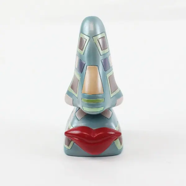 Picasso's Nose Ceramic Novelty Nose Holder Figurine Colorful Abstract Face Decor