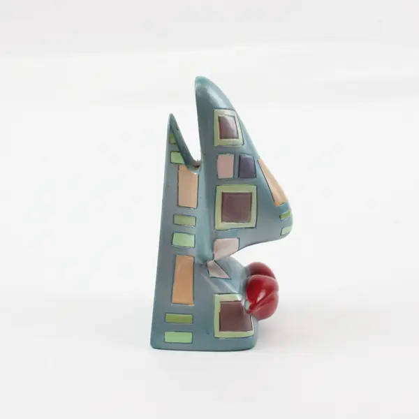 Picasso's Nose Ceramic Novelty Nose Holder Figurine Colorful Abstract Face Decor
