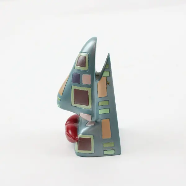Picasso's Nose Ceramic Novelty Nose Holder Figurine Colorful Abstract Face Decor