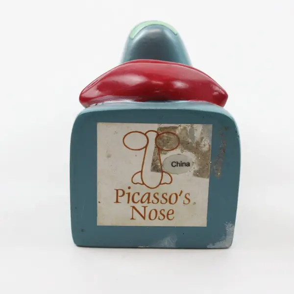Picasso's Nose Ceramic Novelty Nose Holder Figurine Colorful Abstract Face Decor