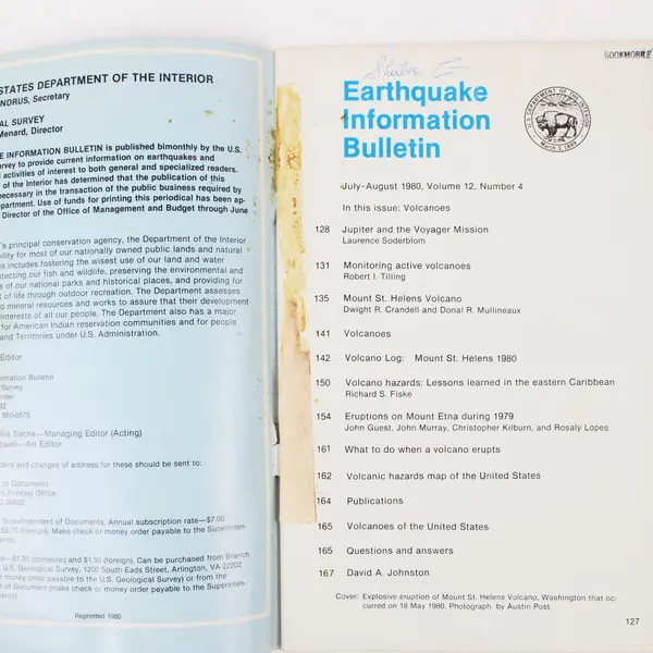 USGS Earthquake Information Bulletin Vol 12 No 4 July-August 1980 Mount St Hel