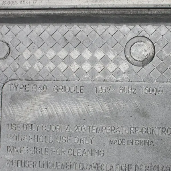 Hamilton Beach Type G40 Griddle