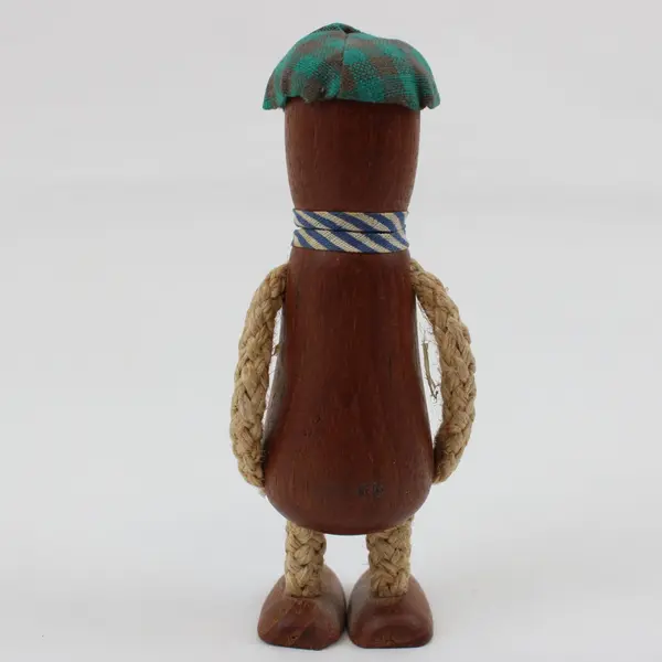Kaster Karl/Andy Capp Style Vintage Danish Teak Wood Rope Figurine