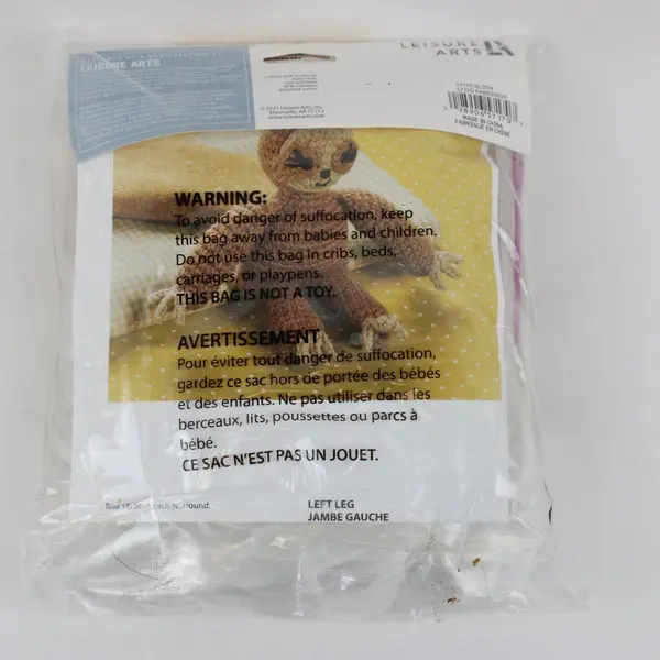 Leisure Arts Sloth Crochet Kit 57170 NIP