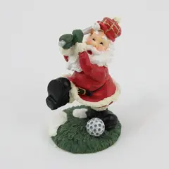 Resin Santa Golfer Figurine Christmas Holiday Decor