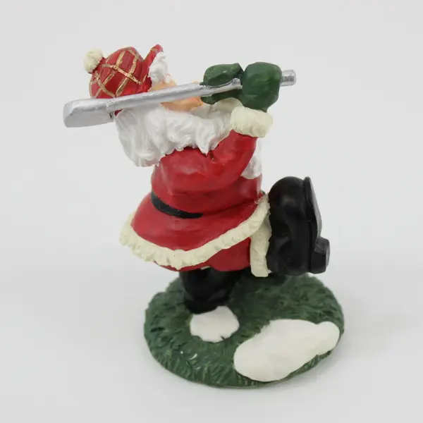 Resin Santa Golfer Figurine Christmas Holiday Decor