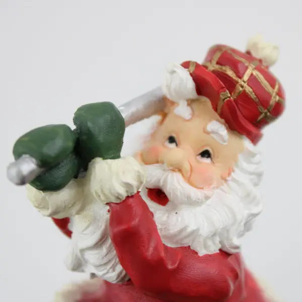 Resin Santa Golfer Figurine Christmas Holiday Decor