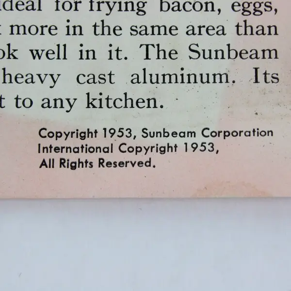 Lot of 2 Vintage Recipe Booklets: Occident and Sunbeam 