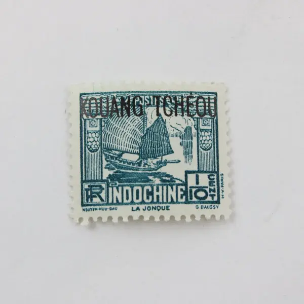 French Indochina 1931 1 Centime Blue-Green MNH QUANGTCHÉOU Overprint