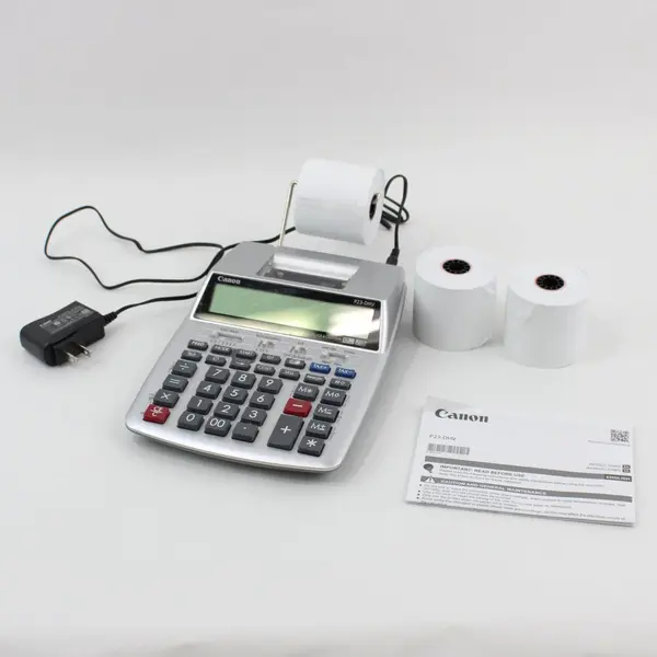 Canon P23-DHV-3 Printing Calculator With 3 Tapes And Instructions