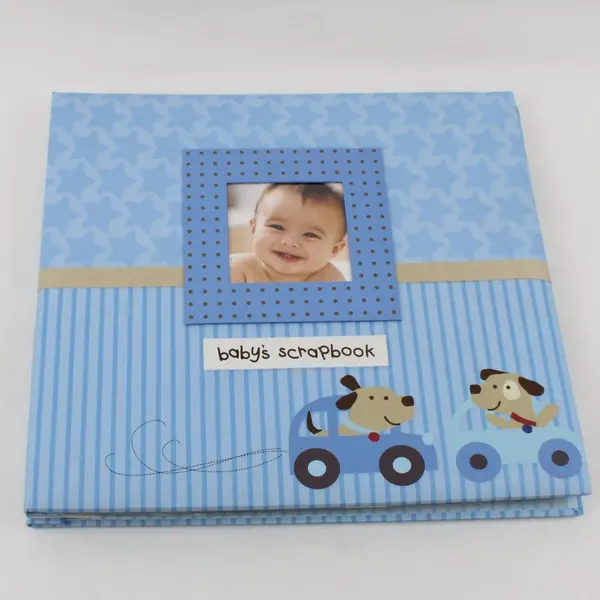Child of Mine Carter's Baby Boy Scrapbook Photo Memory Album Blue Train