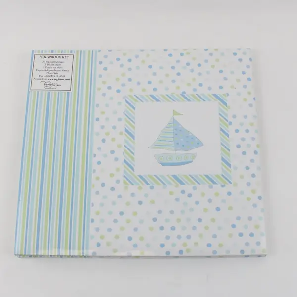 Tapestry CR Gibson Baby Boy Scrapbook Kit Photo Album Sailboat