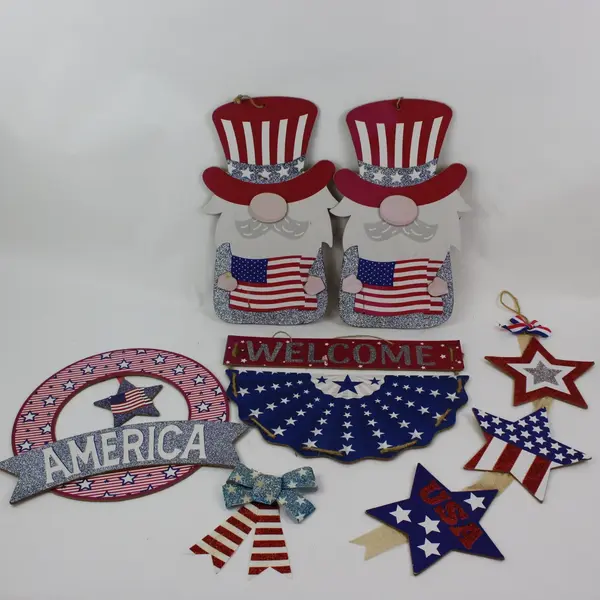 Lot of Wooden 4th of July Patriotic Decorations