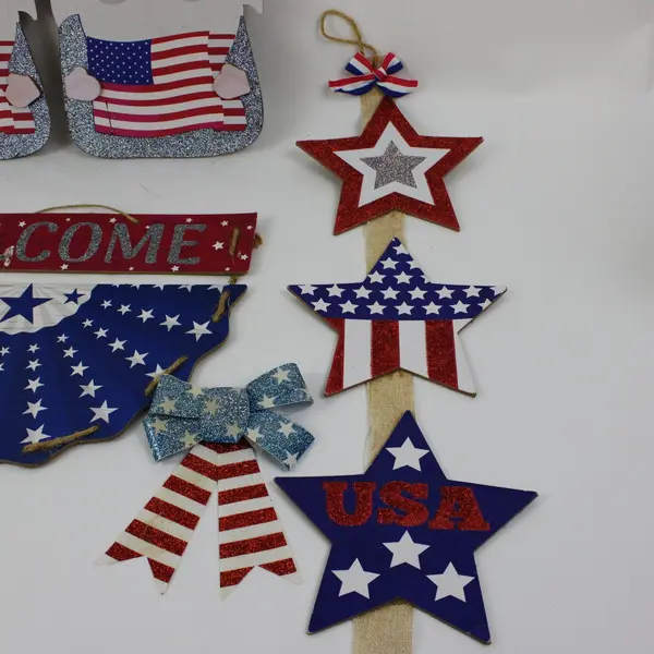 Lot of Wooden 4th of July Patriotic Decorations