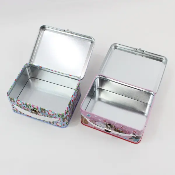 Greenbrier International Lot of 2 Small Christmas Metal Lunch Pails