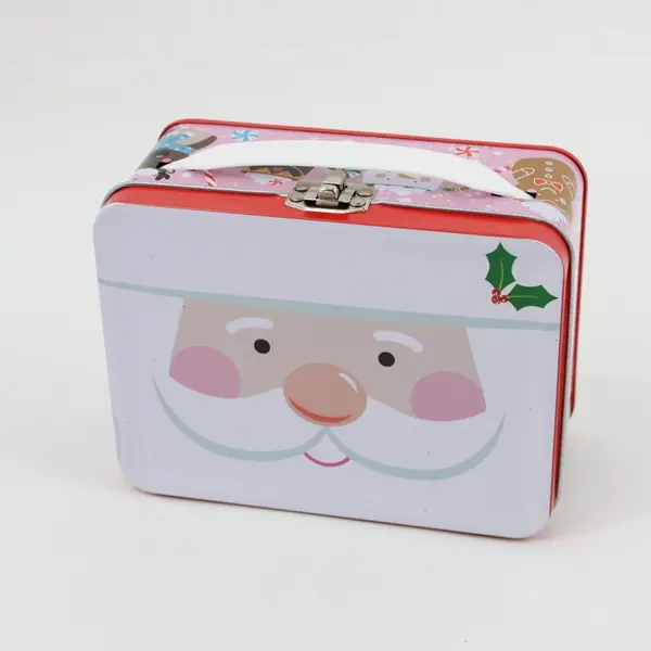 Greenbrier International Lot of 2 Small Christmas Metal Lunch Pails