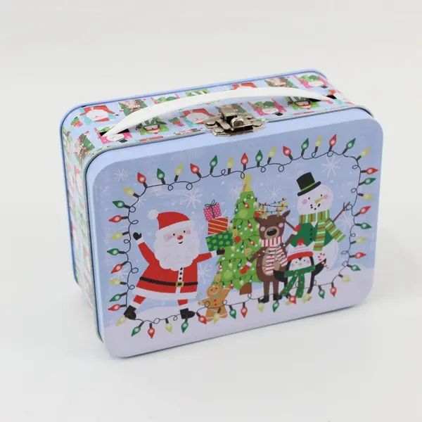 Greenbrier International Lot of 2 Small Christmas Metal Lunch Pails