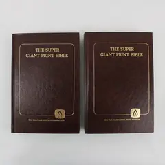 Lot 2 Super Giant Print Bibles KJV Old-Time Gen-II Kings & I Chron-Malachi
