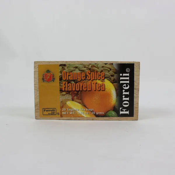 Forelli Orange Spice Wooden Tea Box Empty