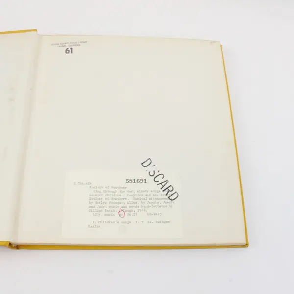 Vintage Sing Through the Day: 90 Songs for Younger Children HC Book, 1969