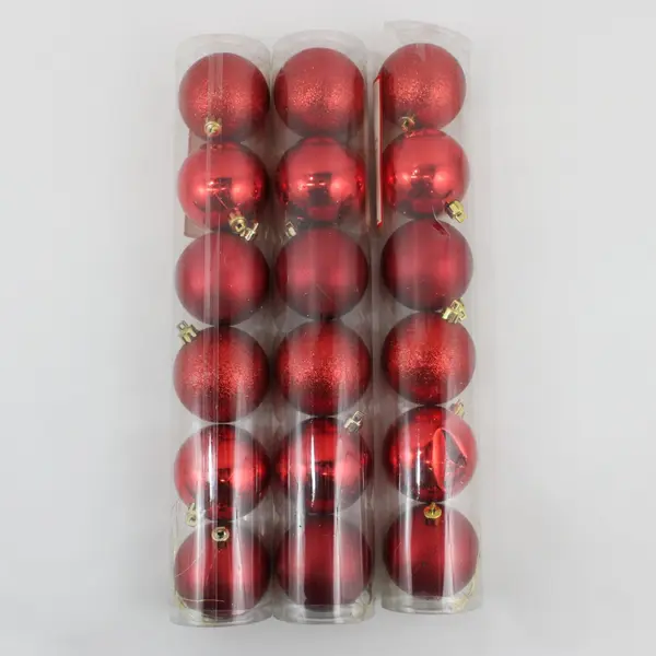 3 Packages of 6 VMI Housewares Red Ball Christmas Ornaments 18 Count  